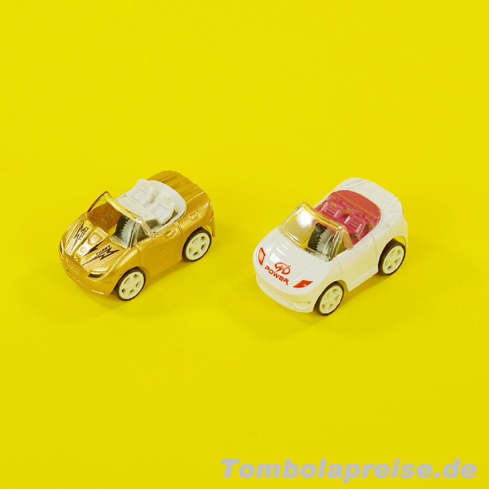 Tombolapreis Spielzeug-Cabrios mit Rückaufzug