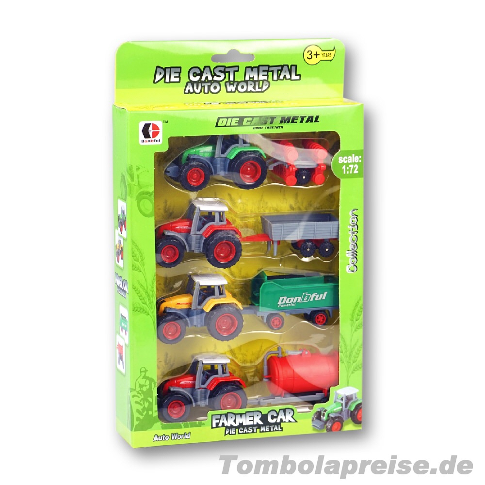 Tombolapreis Spielzeug-Traktor 4er-Set