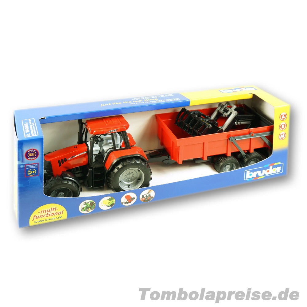 Tombolapreis Roter Spielzeugtraktor mit Hänger