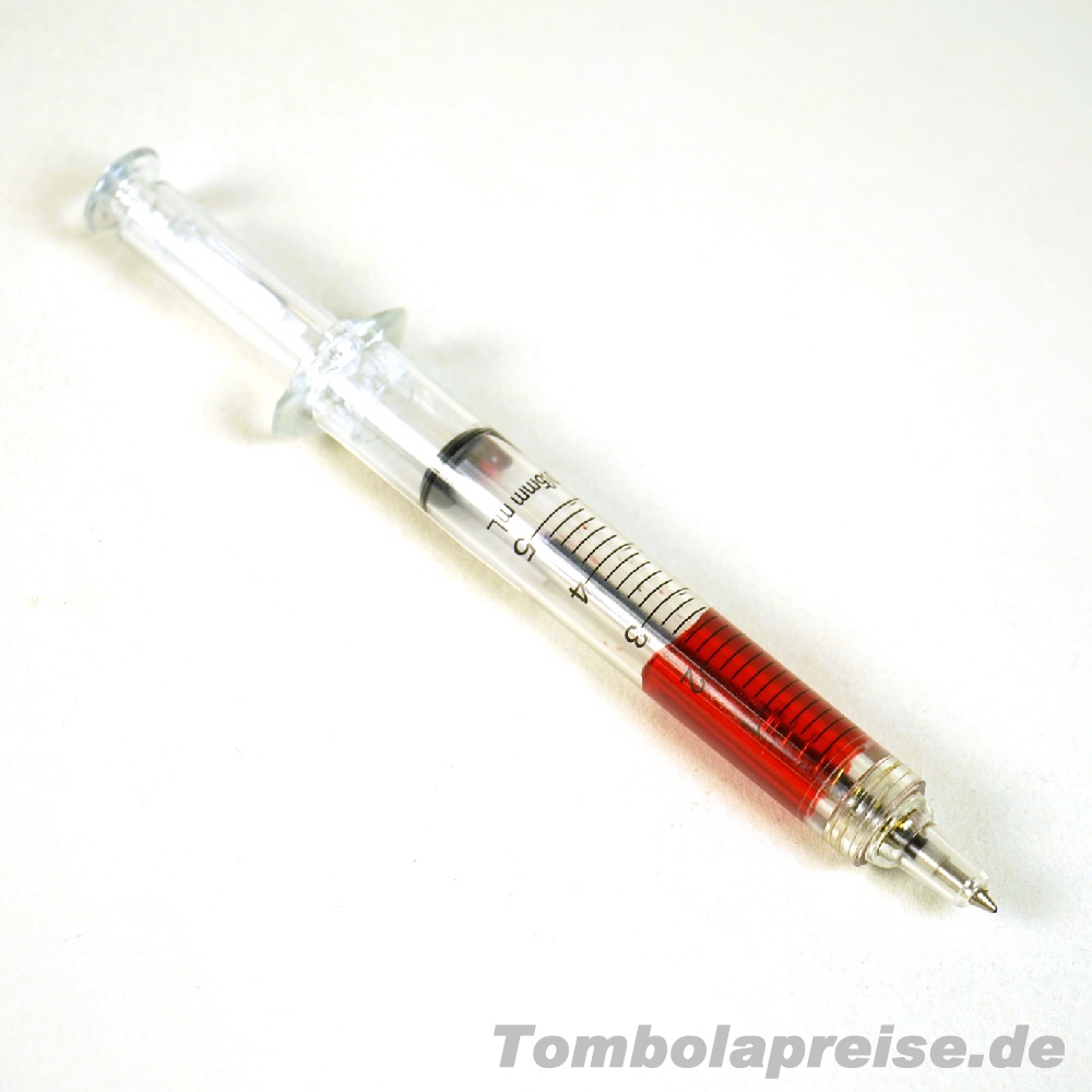Tombolapreis Spritzen-Kugelschreiber