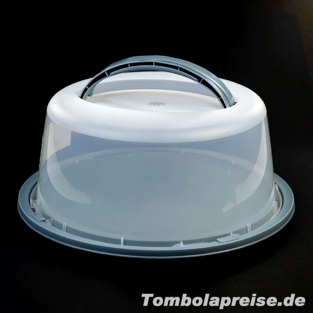 Tombolapreis Tortenbehälter rund blau