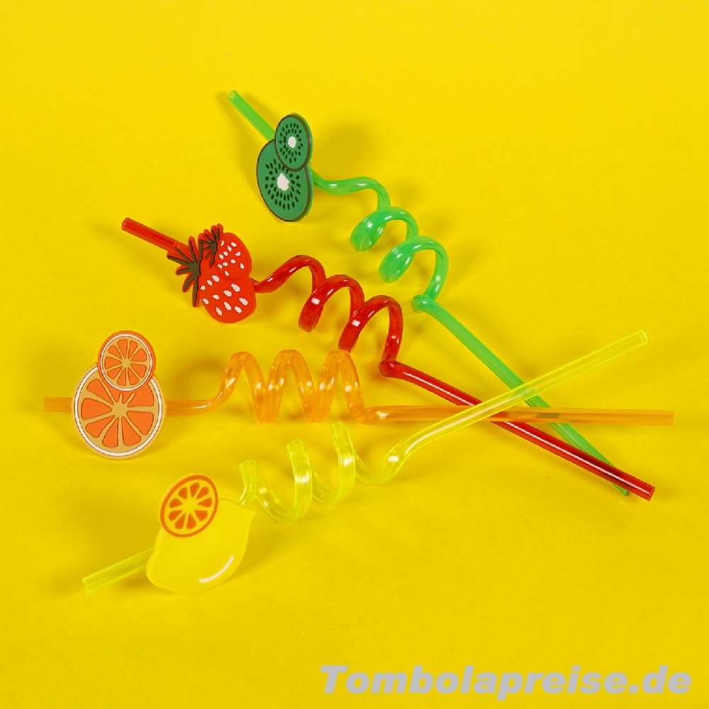 Tombolapreis Früchte-Trinkhalme 4er-Set