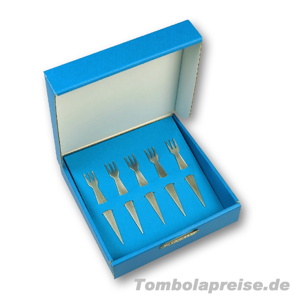 Tombolapreis Türkise Geschenkbox Pommesgabeln