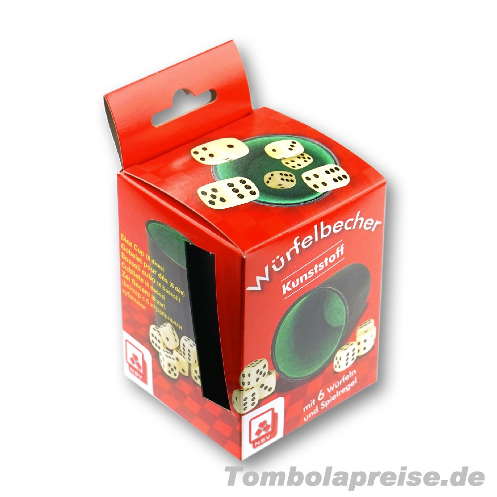 Tombolapreis Würfelbecher mit Würfeln
