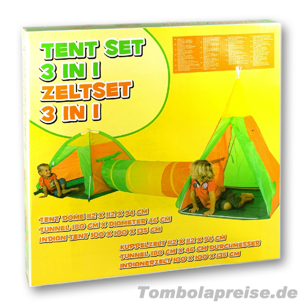 Tombolapreis Zelt-Spielset mit Tunnel