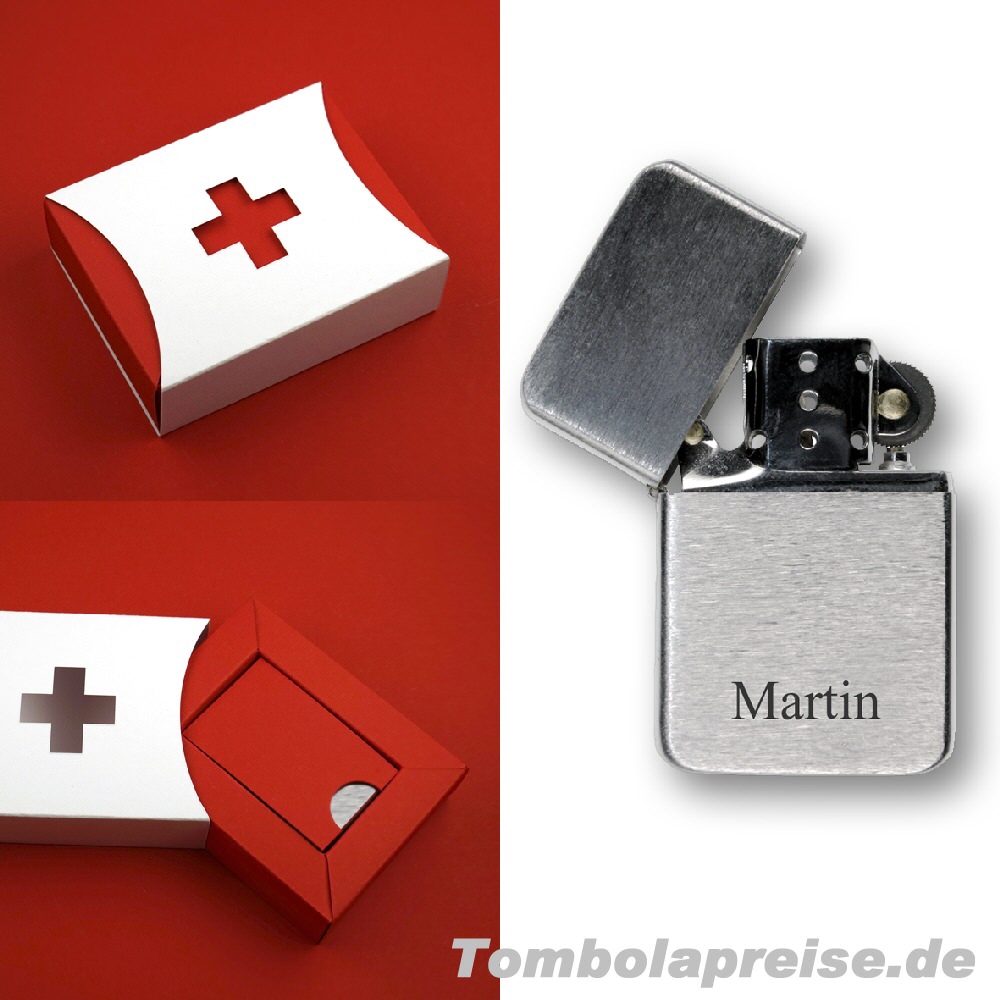 Tombolapreis Zippo-Feuerzeug mit Namensgravur